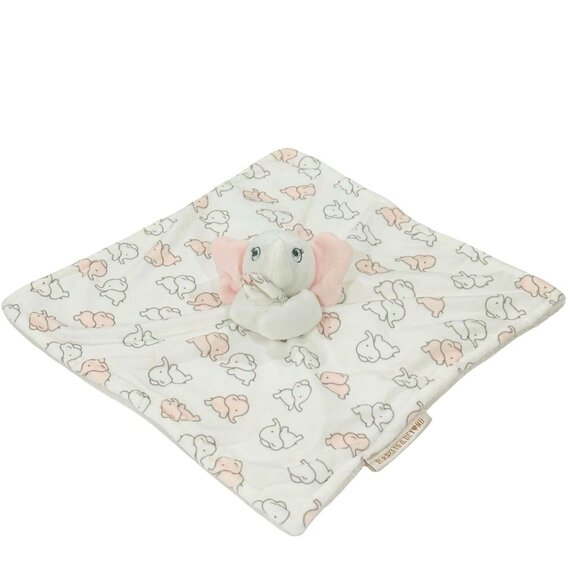 Blankets & Beyond Baby Elephant Security Blanket Lovey With Pink Ears 13" U - Picture 6 of 6